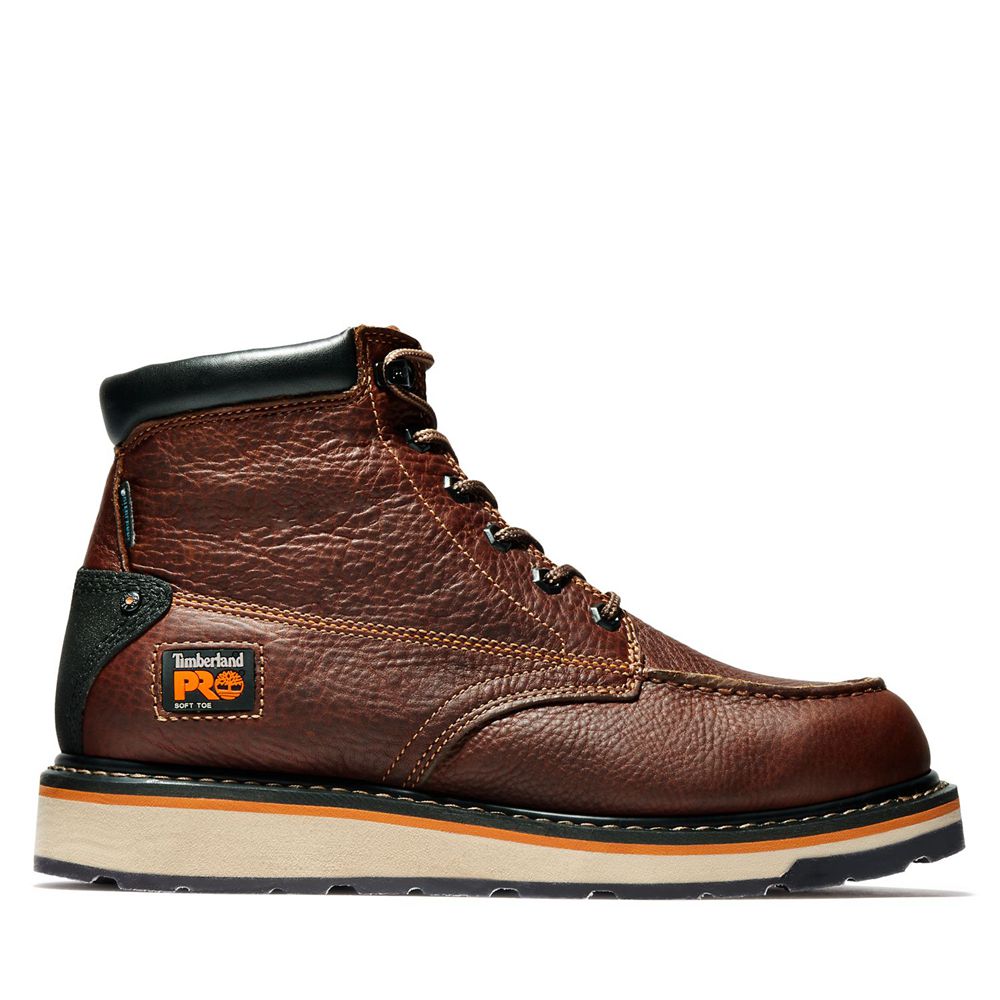 Timberland Μποτακια Εργασίας Ανδρικα Καφε/Μαυρα - Pro® Gridworks 6" Soft Toe - Greece 5401873-WX